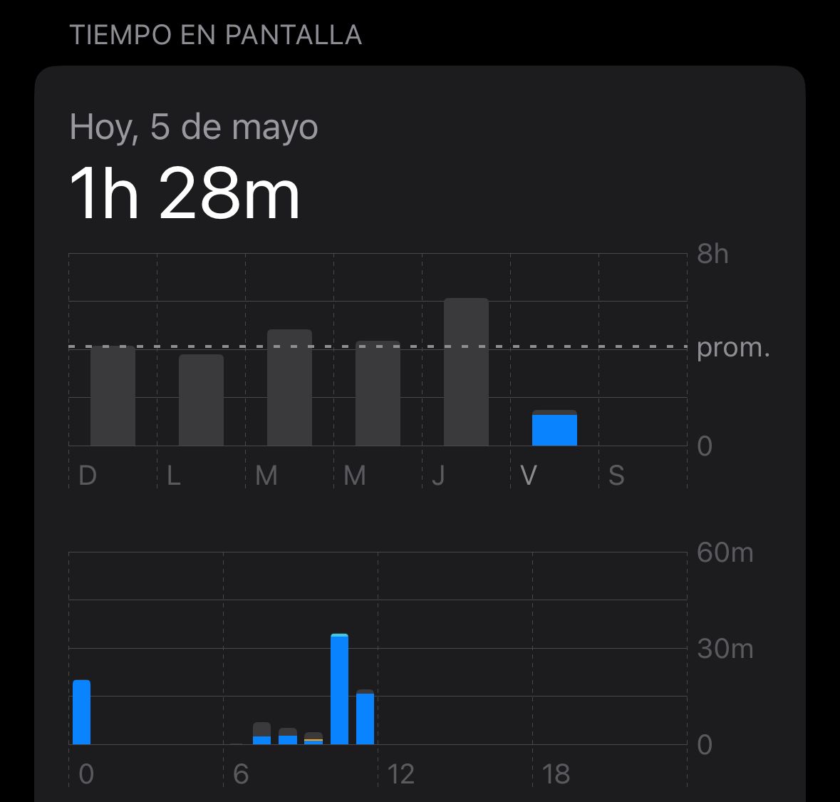 tiempo en pantalla iphone