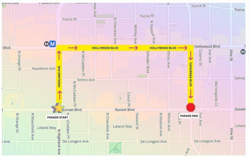 Mapa marcha LGBTQ+ en Los Ángeles