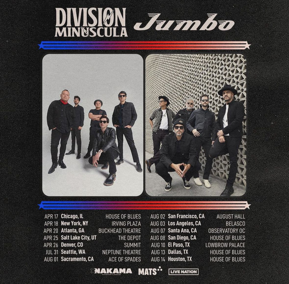 División Minúscula jumbo tour Estados Unidos