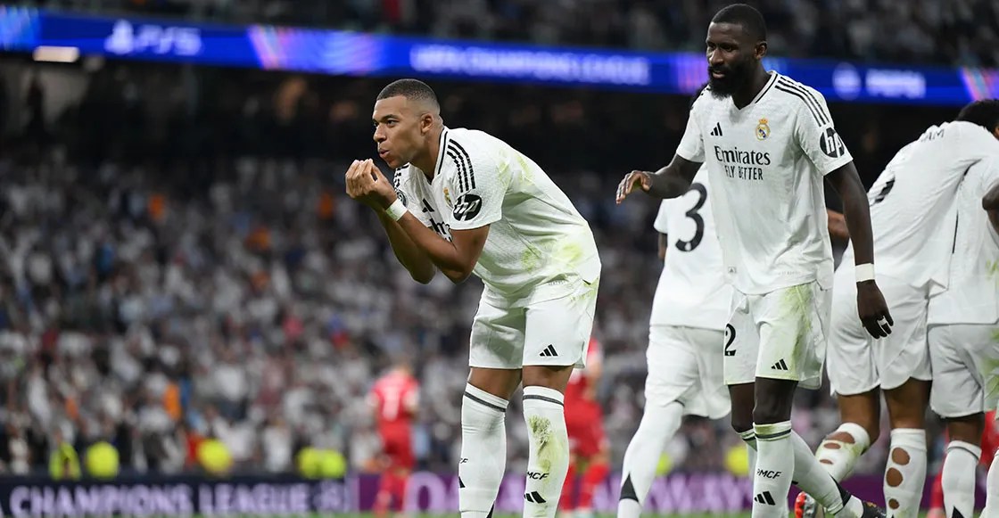 Primer gol de Mbappé en la Champions con el Real Madrid