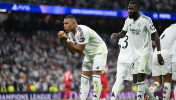 Primer gol de Mbappé en la Champions con el Real Madrid