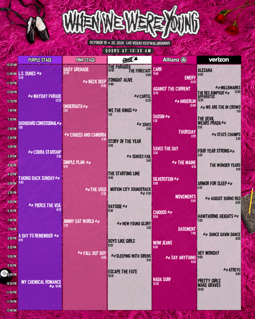 When We Were Young 2024 When We Were Young 2024 horarios